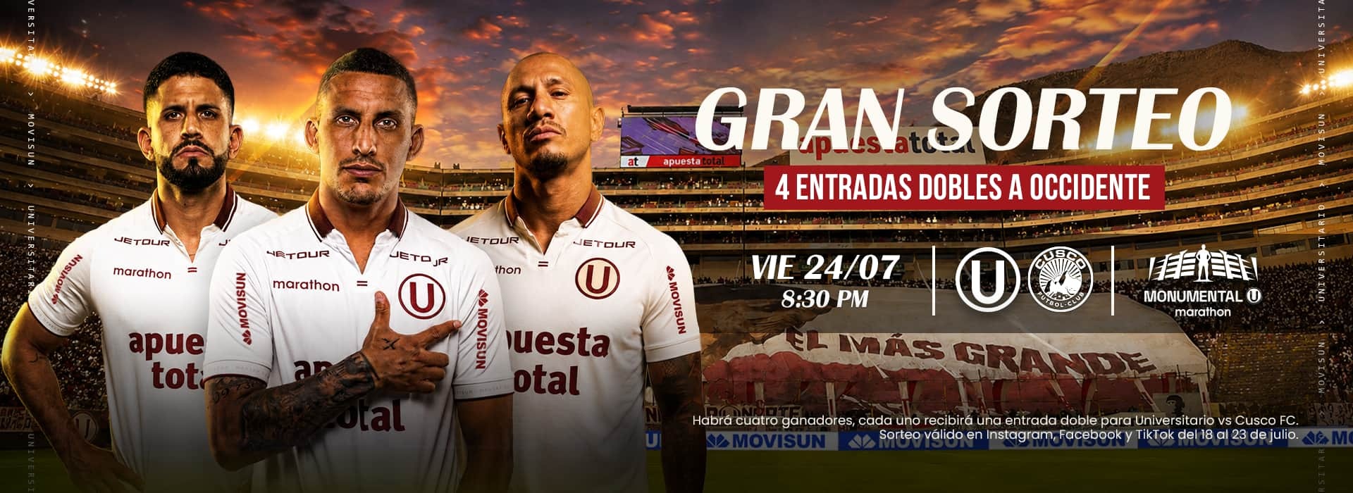 Gran Sorteo | 4 Entradas dobles a occidente