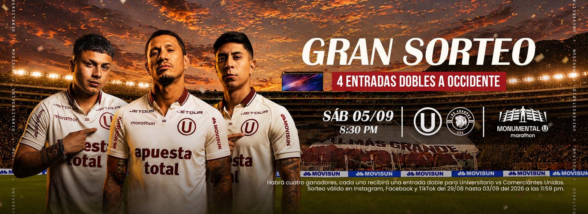 Gran Sorteo | 4 Entradas dobles a occidente